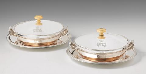 J. C. Klinkosch - A pair of Vienna silver dishes and covers made for the Counts of Hoyos
