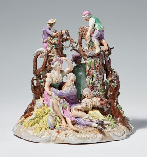A large, rare Ludwigsburg porcelain allegorical group