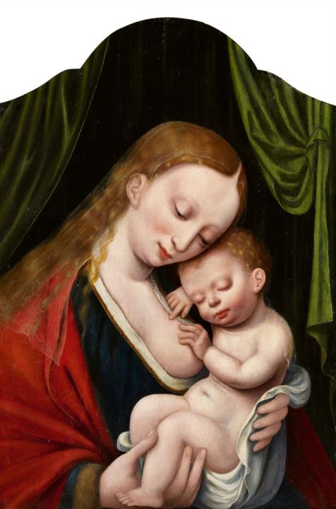 Niederländischer Meister des 16. Jahrhunderts - Madonna mit schlafendem Jesuskind
