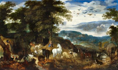 Jacob Savery d. Ä. - Orpheus bezaubert Bäume und Tiere mit seinem Leierspiel