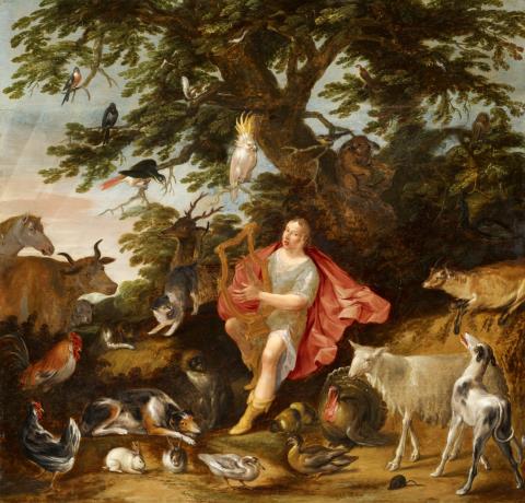 Gillis de Hondecoeter - Orpheus Enchanting the Animals
