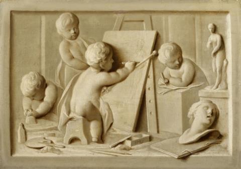 Jacob de Wit - Allegorie der Malerei und Bildhauerei Allegorie der Musik und Schauspielkunst