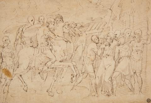 Girolamo Sellari - Römische Soldaten bei der Gefangennahme eines alten Mannes