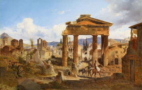 Ludwig Lange - The Gate of Athena Archegetis in Athens and the Roman Agora seen from the West