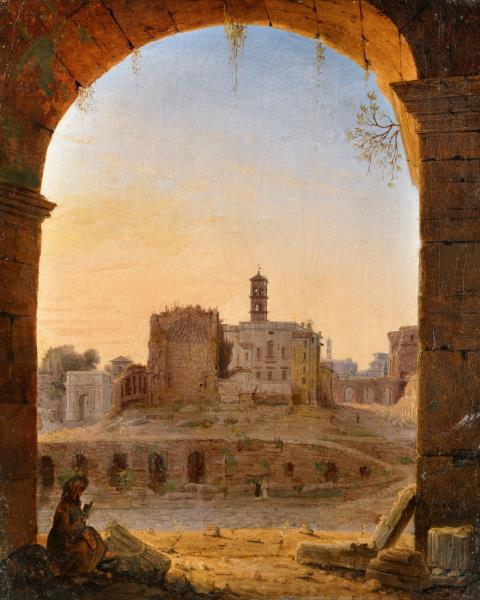 Wilhelm Brücke - View of the Forum Romanum with the Colosseum