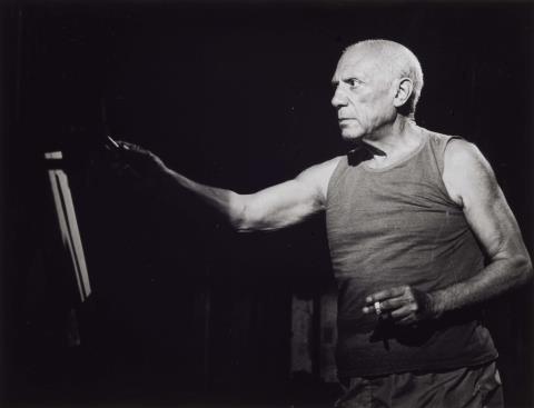 André Villers - Dreharbeiten zu 'Le mystère Picasso' von Henri-Georges Clouzot, Studios de la Victorine, Nizza