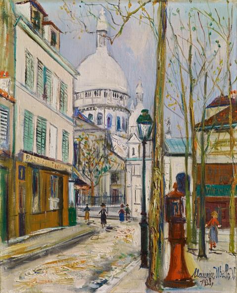 Maurice Utrillo - La Place St. Pierre et le Sacré Coeur de Montmartre