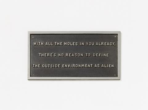 Jenny Holzer - From the Survival Series: With all the holes in you already, ...
