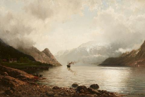 Anders Monsen Askevold - Dampfschiff im Fjord