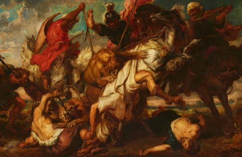 Französischer Meister des 19. Jahrhunderts - Löwenjagd, nach Rubens