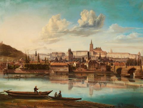Ferdinand Lepgé (oder Lepié) - Blick auf Prag
