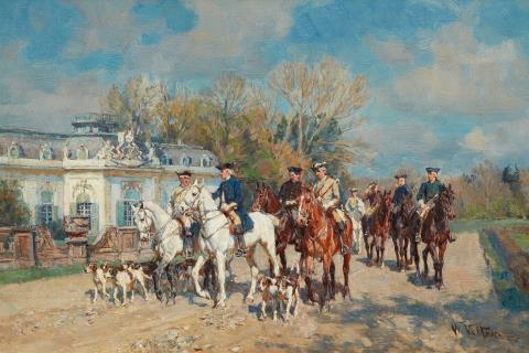 Wilhelm Velten - Hunting Party at Benrath Palace