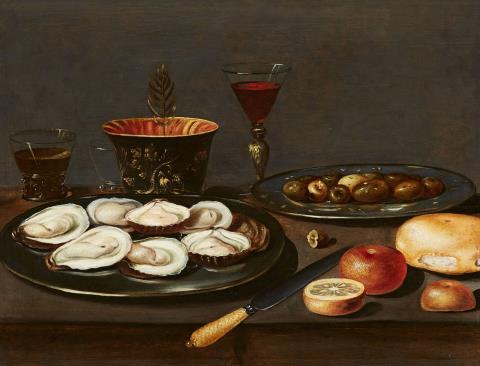 Jacob van Es - Stillleben mit Austern und Oliven