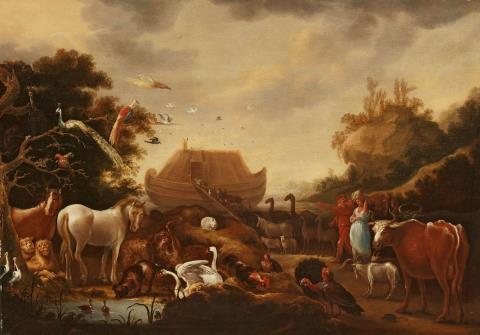 Gillis de Hondecoeter - Landschaft mit Tieren und der Arche Noahs