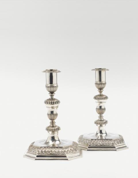 Meister Th - A rare pair of Emmerich silver candlesticks