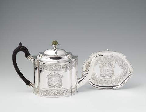 Alexander Field - A George III silver teapot and stand