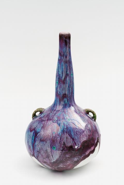  Sèvres - A Sèvres porcelain gourd-form vase by Taxile Doat