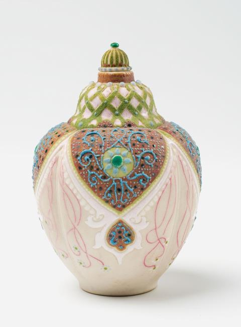 An ovoid Sèvres porcelain bottle by Taxile Doat