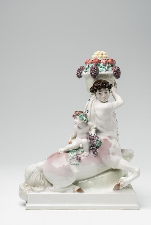 Wilhelm Widemann - A Berlin KPM porcelain model of a centaur with the young Bacchus