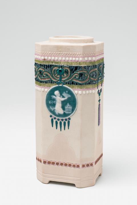 Taxile Doat - An octagonal Sèvres porcelain vase by Taxile Doat