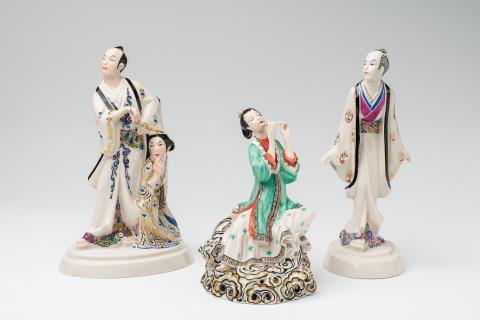  Schwarzburger Werkstätten für Porzellankunst - Three Japanesque porcelain figures