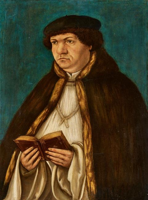Albrecht Altdorfer - Porträt eines Geistlichen als Halbfigur, ein Buch haltend