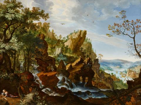 Gillis de Hondecoeter - Rocky Landscape with the Penitent Mary Magdalene