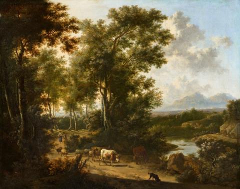 Frederik de Moucheron - Southern Landscape with Shepherds