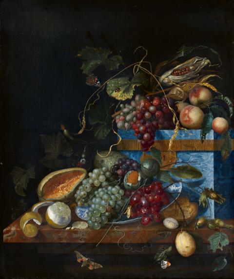 Jan Davidsz. de Heem - Still Life with Fruit, a Lapis Lazuli Box, and a Wanli Dish