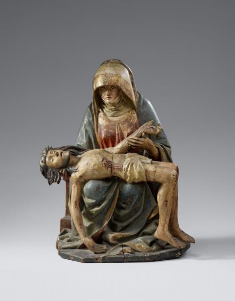 Probably South German, 16th century - A 16th century carved wooden pietà, probably South German