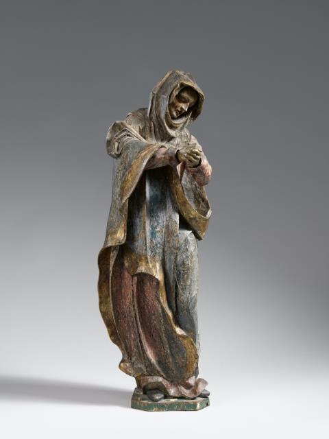  Austria - A carved wood figure of the mourning Virgin, first half 18th century, presumably Austrian