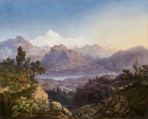  German or Swiss School - Alpine Landscape (Possibly the Bern Alps with the Jungfrau)