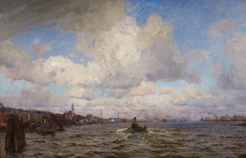Friedrich Kallmorgen - View of Hamburg Harbour
