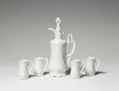  Beyer & Bock - A white porcelain Jugendstil mocca service