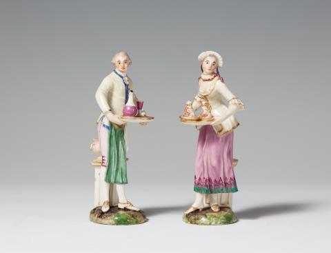 Two Ludwigsburg porcelain figures of a manservant and maid