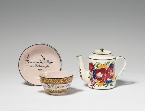  Zürcher Porzellanfabrik in Schooren - A Zurich stoneware cup and coffee pot