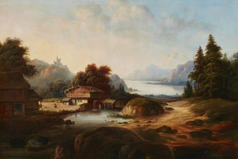 Johannes Bartholomäus Duntze - Landschaft mit Wassermühle