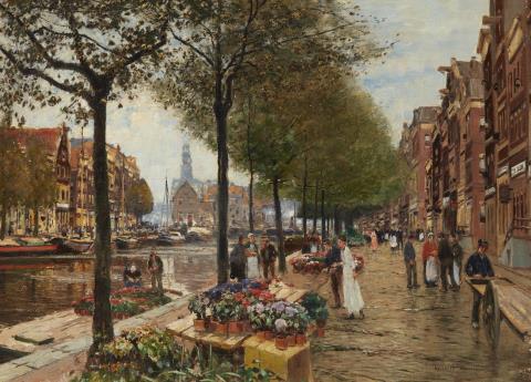 Heinrich Hermanns - Blumenmarkt in Amsterdam