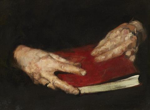 Wilhelm Leibl - Hands holding a Book