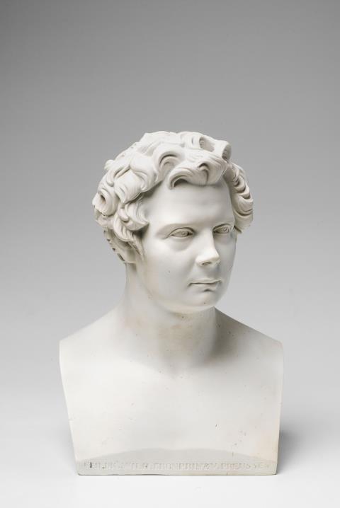 A Berlin KPM biscuit porcelain bust of Crown Prince Frederick William