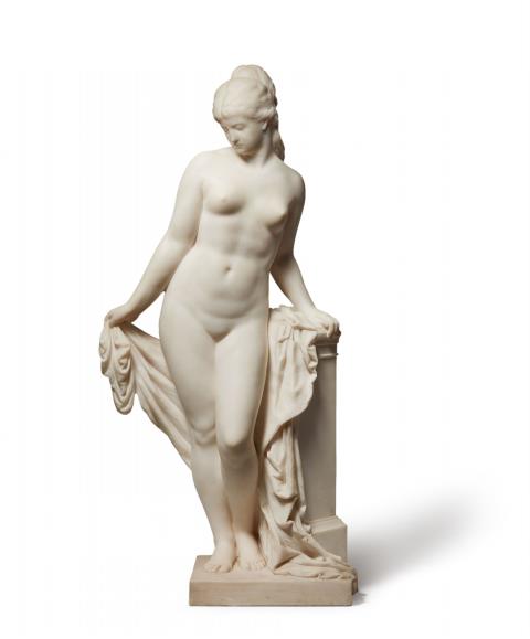 Reinhold Begas - A Carrara marble figure of Phryne