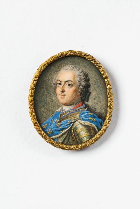 Carle (Charles André) van Loo - A portrait miniature of Louis XV of France