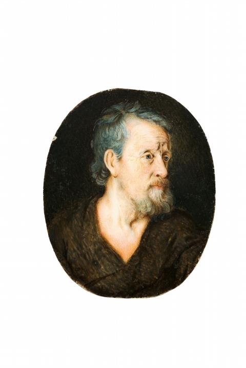 A portrait miniature of an older gentleman