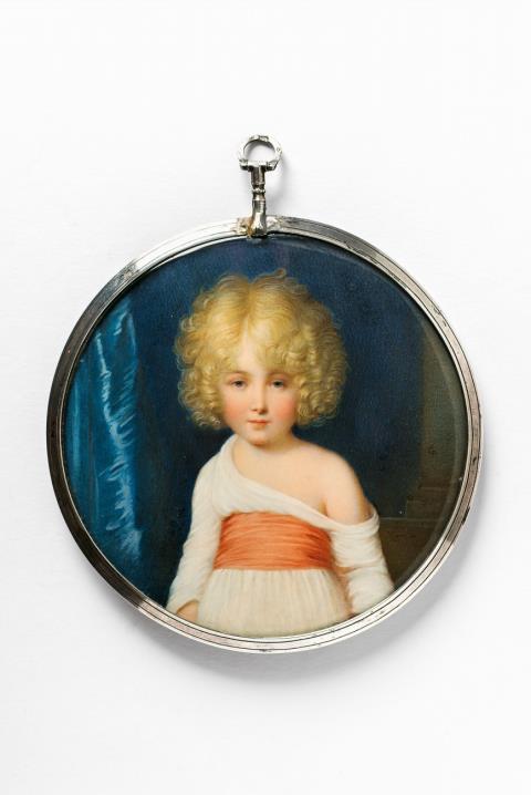 Philippe Monnier - A portrait miniature of a young girl