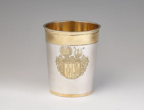 Friedrich II Schwestermüller - A large parcel gilt Augsburg silver beaker