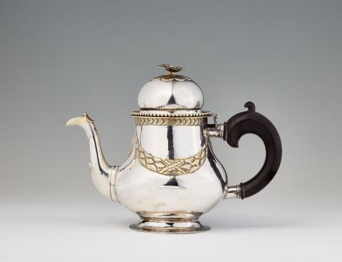 Johann Heinrich Feltmann - A rare parcel gilt Ottendorf silver teapot