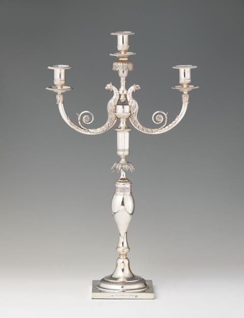 Johann George Wilhelm Heinicke - A Berlin silver candelabrum