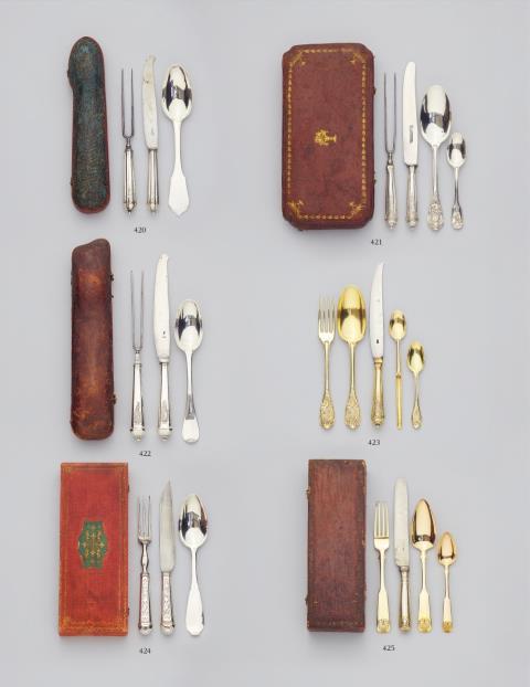 Heinrich Georg Philipp Goth - An Augsburg silver travel cutlery set
