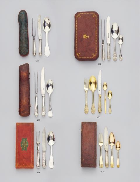 Egid Hablitschek - A Salzburg silver travel cutlery set in a case
