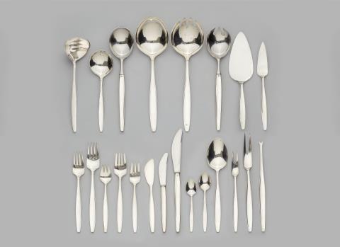A Georg Jensen Copenhagen silver cutlery set, no. 99
